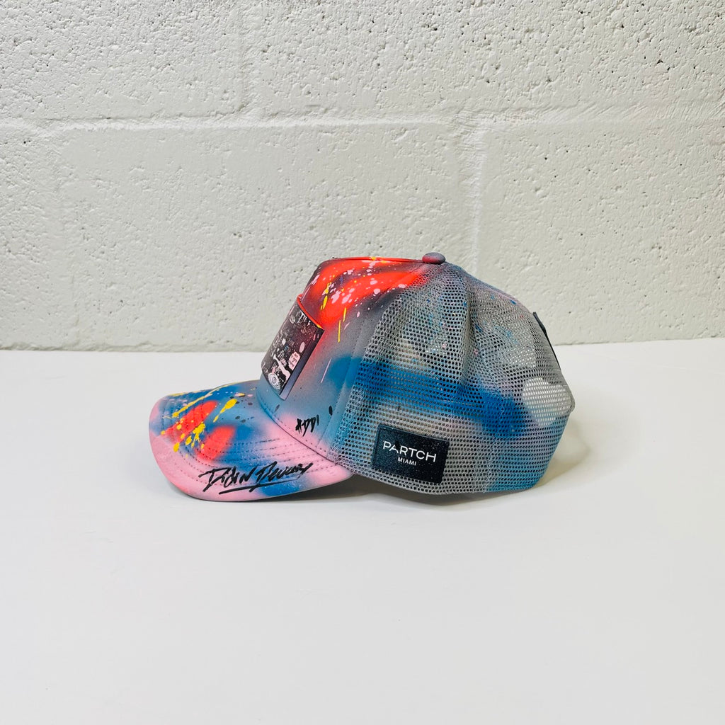 PARTCH Atelier Pop Love Trucker Hat Hand Painted | Removable Patches called Partch-Clip