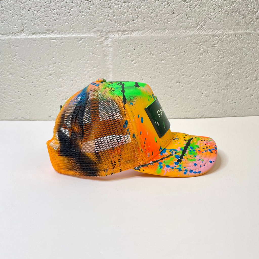 Trucker Hat Yellow Hand Painted by PARTCH Atelier