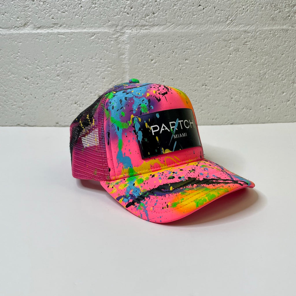 Custom Hand Painted Cap in Pink | PARTCH Fashion 