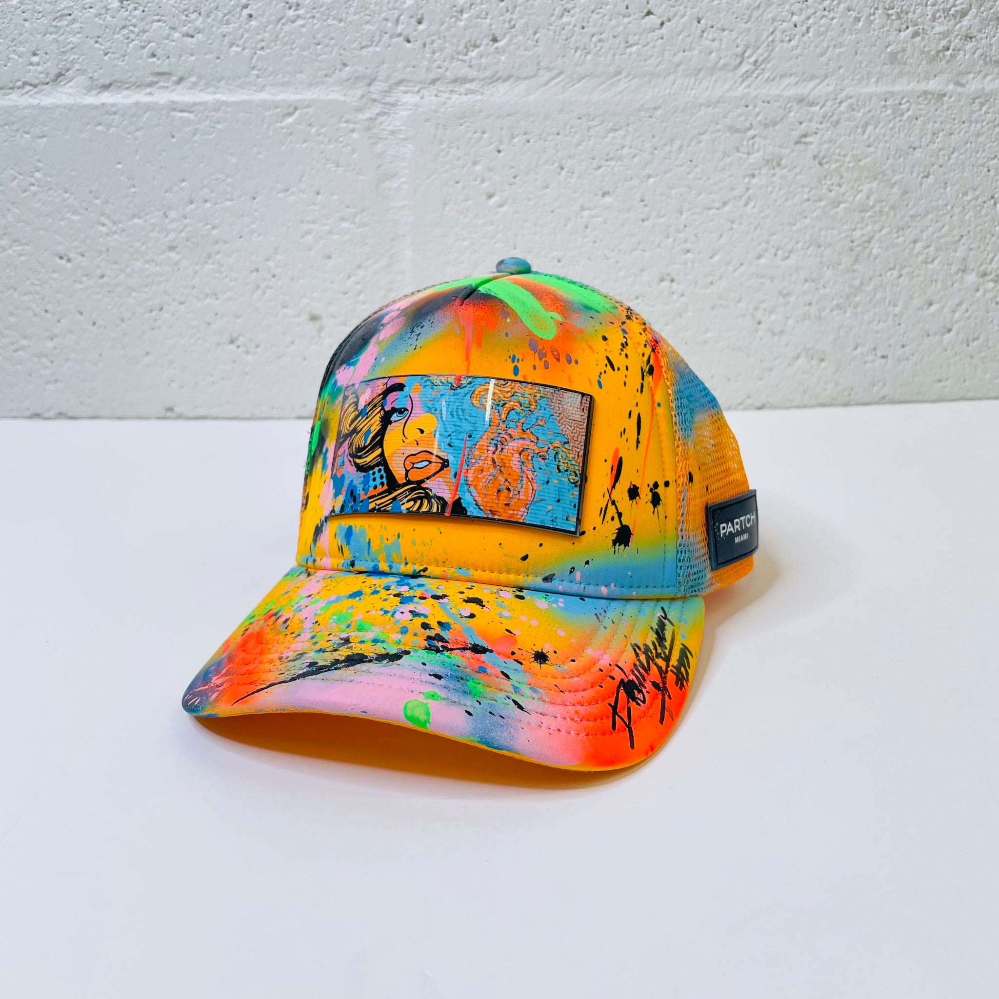 PARTCH Atelier Hand Painted Exsyt Trucker Cap | Yellow