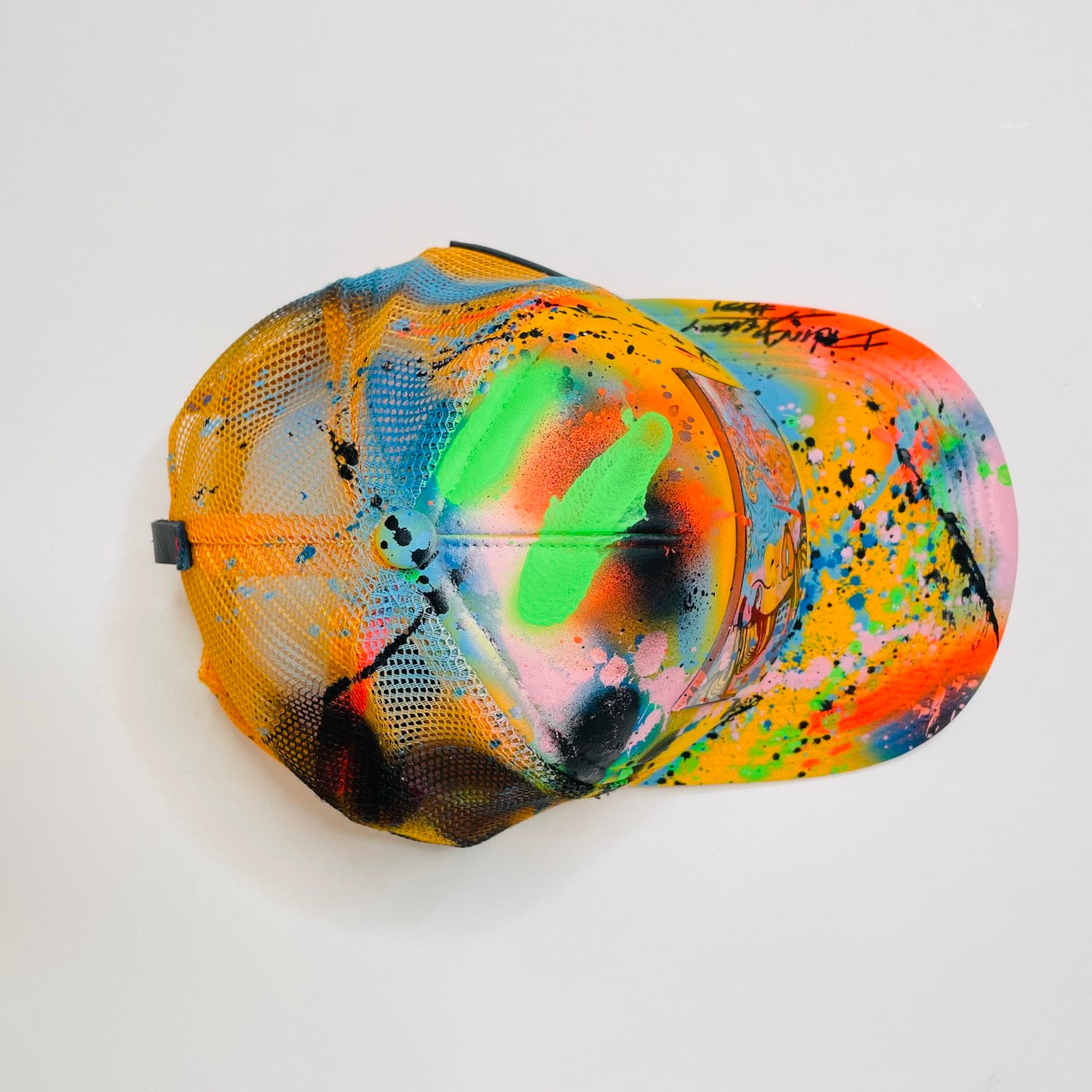 PARTCH Workshop Custom Hand Painted Trucker Hat Yellow | Spray Paint 