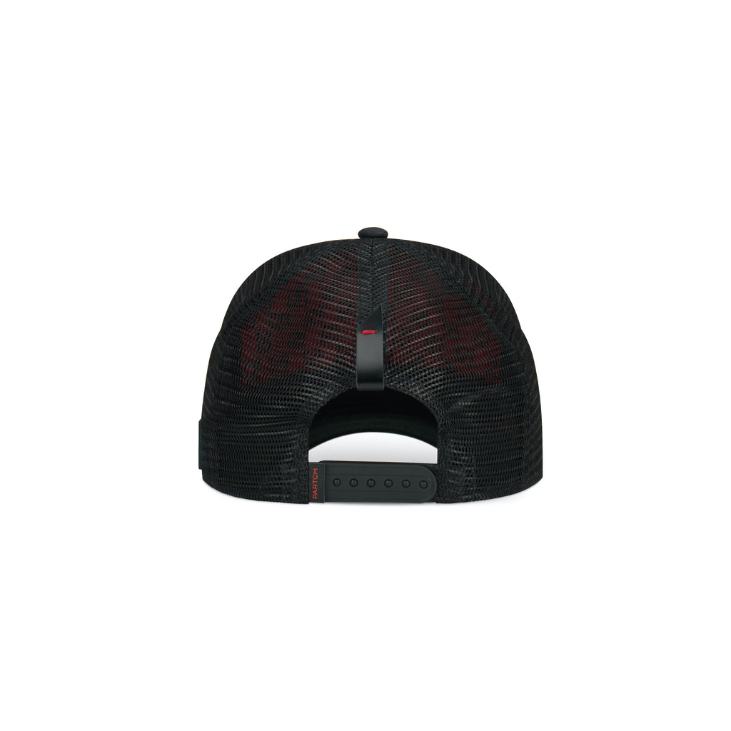 PARTCH Leather-Trimmed Spandex and Mesh Trucker Cap for Men with/ removable PARTCH-clip.