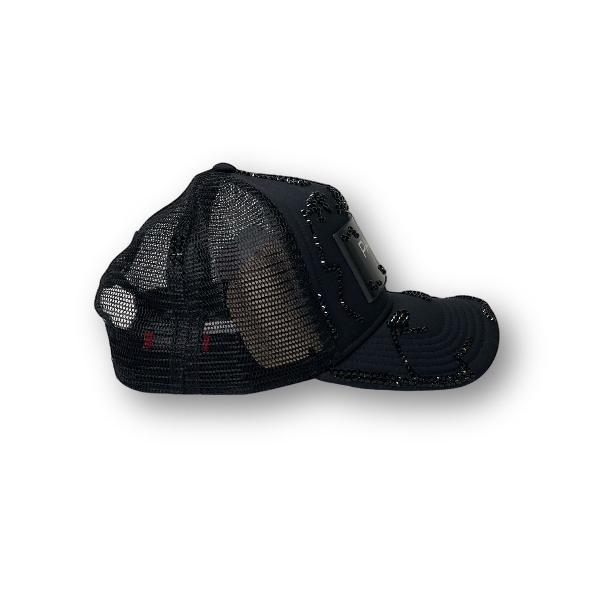 Partch Logo Crystal Tucker Cap Black for Men