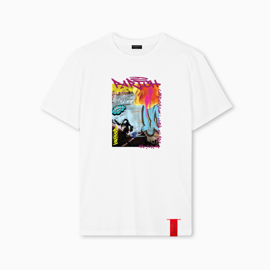 Partch Blessed Graphic T-Shirt in White Regular Fit