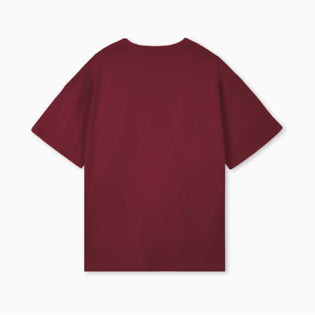 Partch Solid T-Shirt Burgundy Oversized Fit | for Mens
