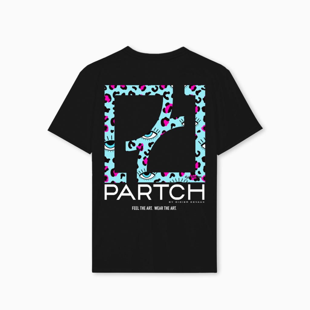 Partch Cheetah Print T-Shirt in Black Regular Fit for Men