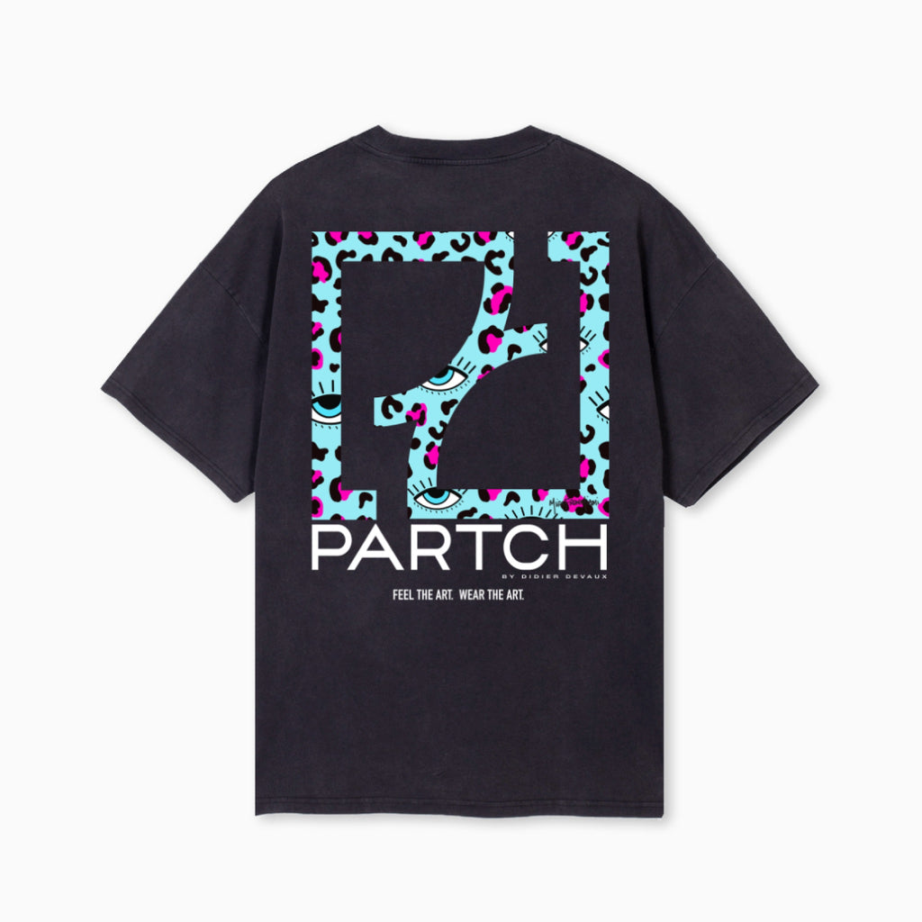 Partch Cheetah T-Shirt Organic Cotton in Vintage Black