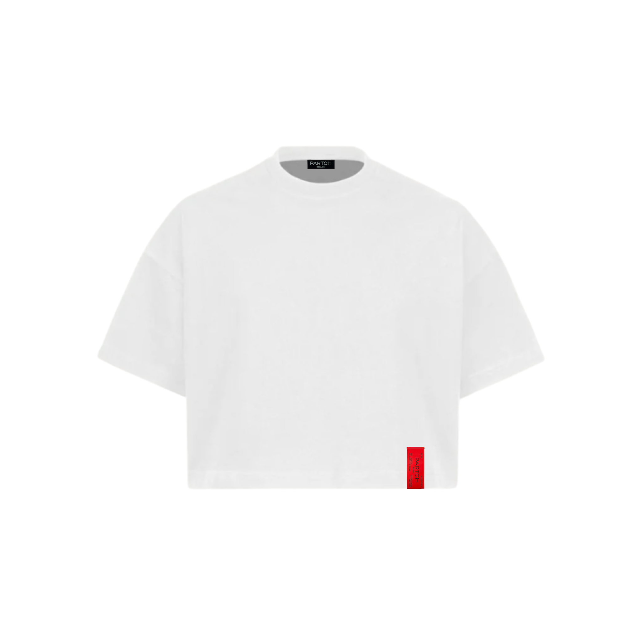 Partch White Cropped Oversized T-Shirt for Women's | Luxury Streetwear