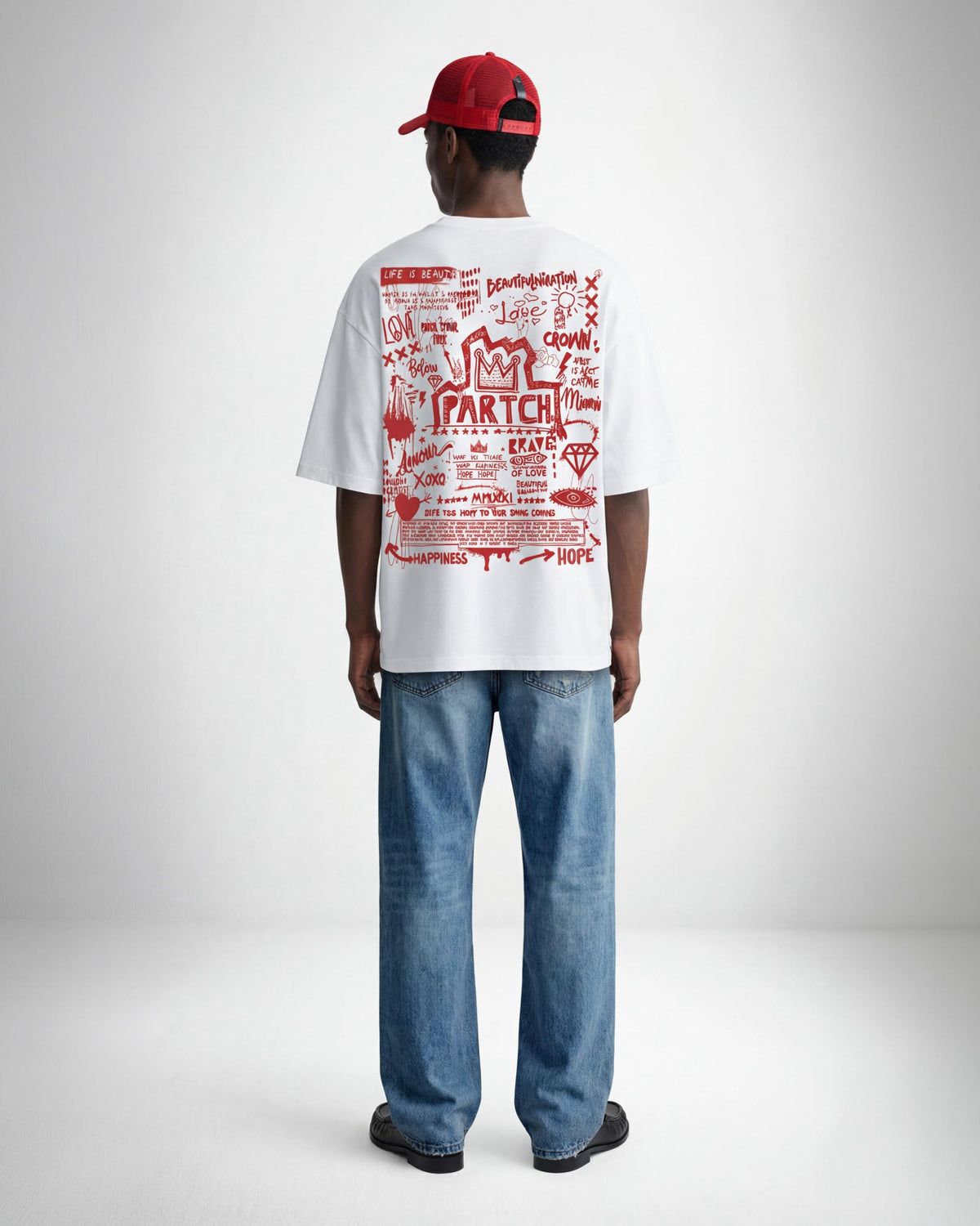 PARTCH Crown Oversized T-Shirt White Cotton | Luxury Streetwear