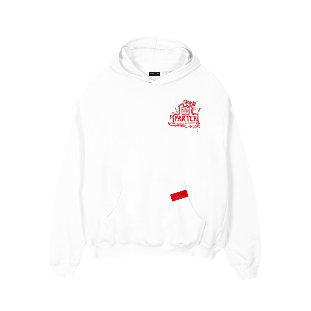 Partch Crown White Oversized Hoodie Organic Cotton for Men