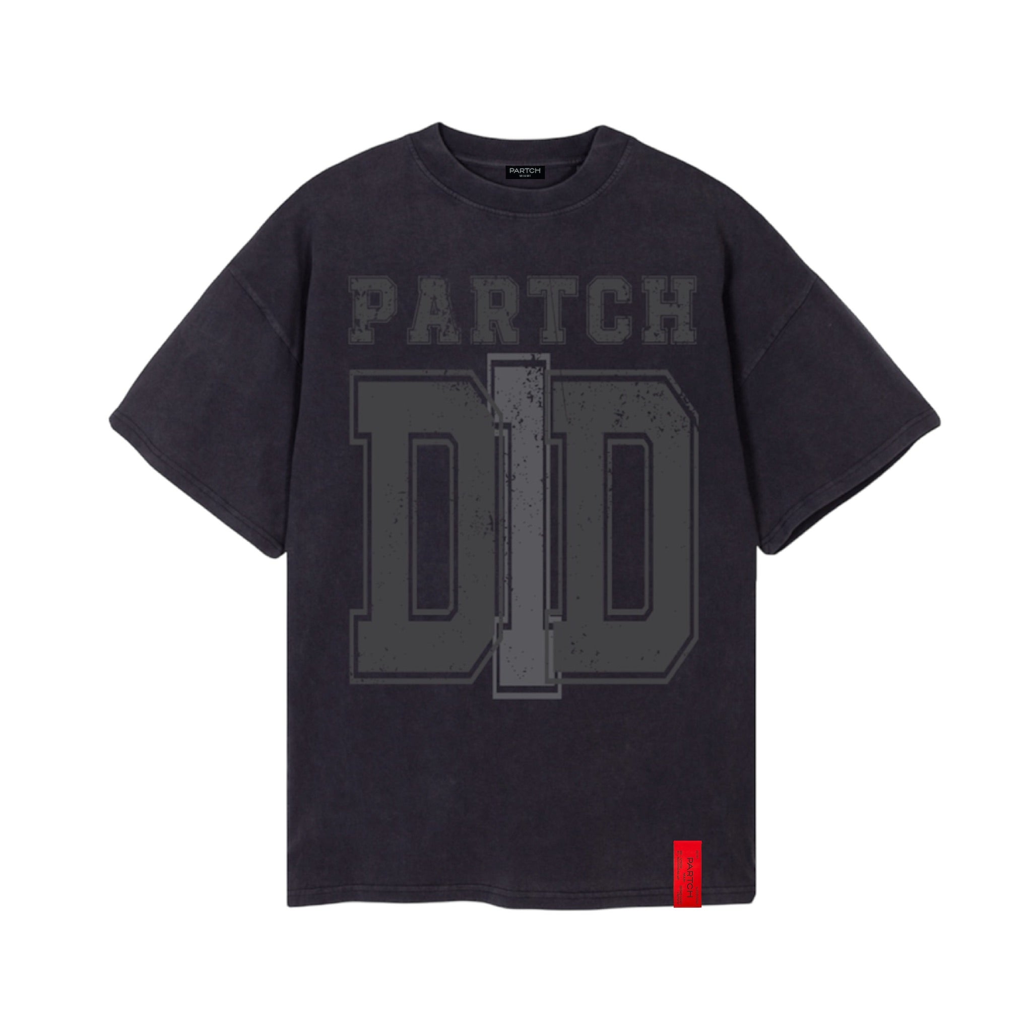 Designer Oversized T-Shirt DD1 Graphic College Style Vintage Black | Partch by Didier Devaux