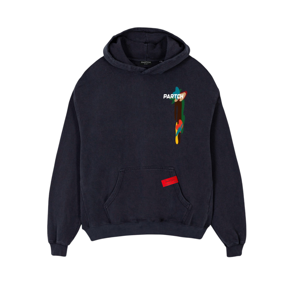 Partch DriftVintage Black Oversized Hoodie Organic Cotton for Men | Luxury Streetwear