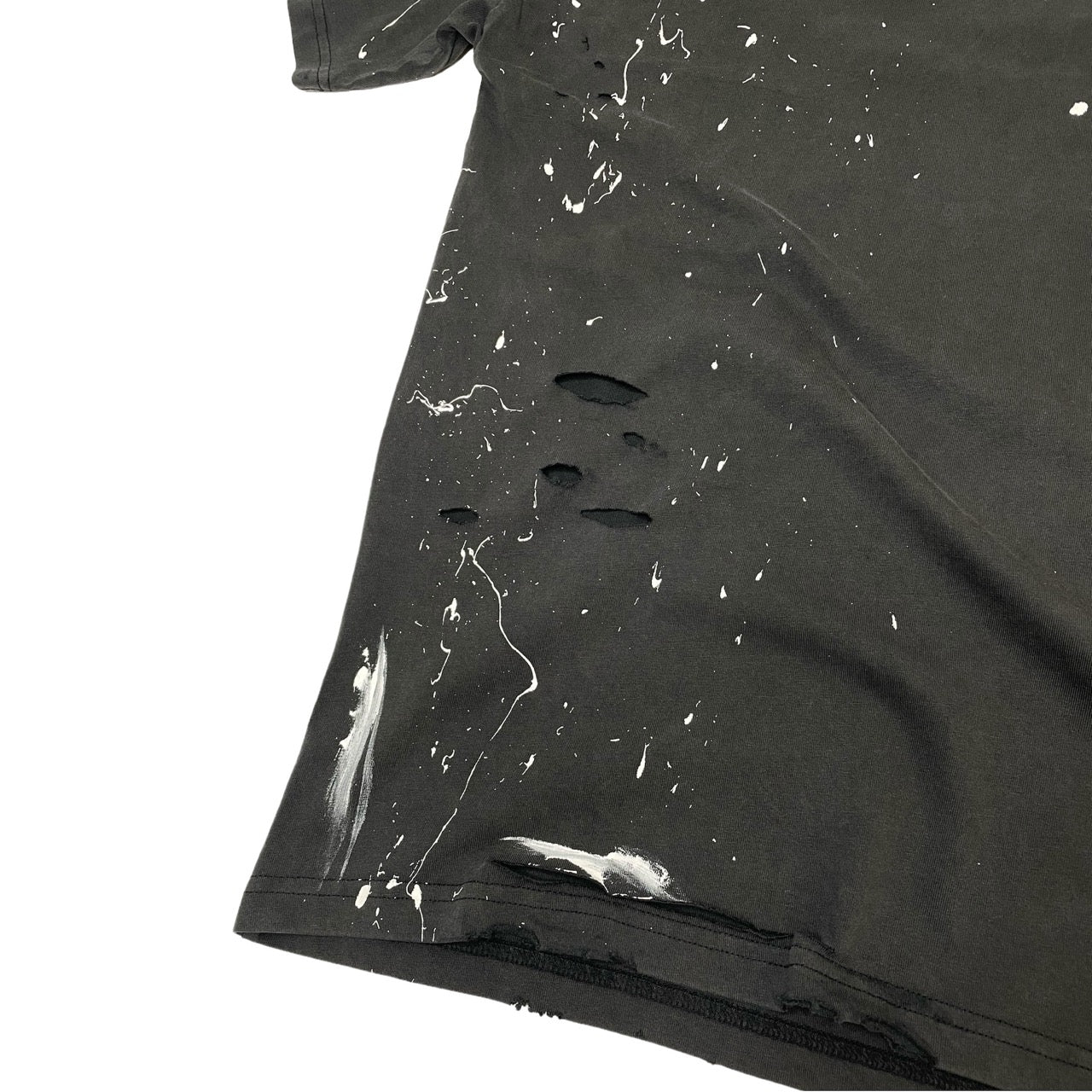 Designer Distressed T-Shirt Oversized Paint Splatters and Swarovski Crystal | PARTCH