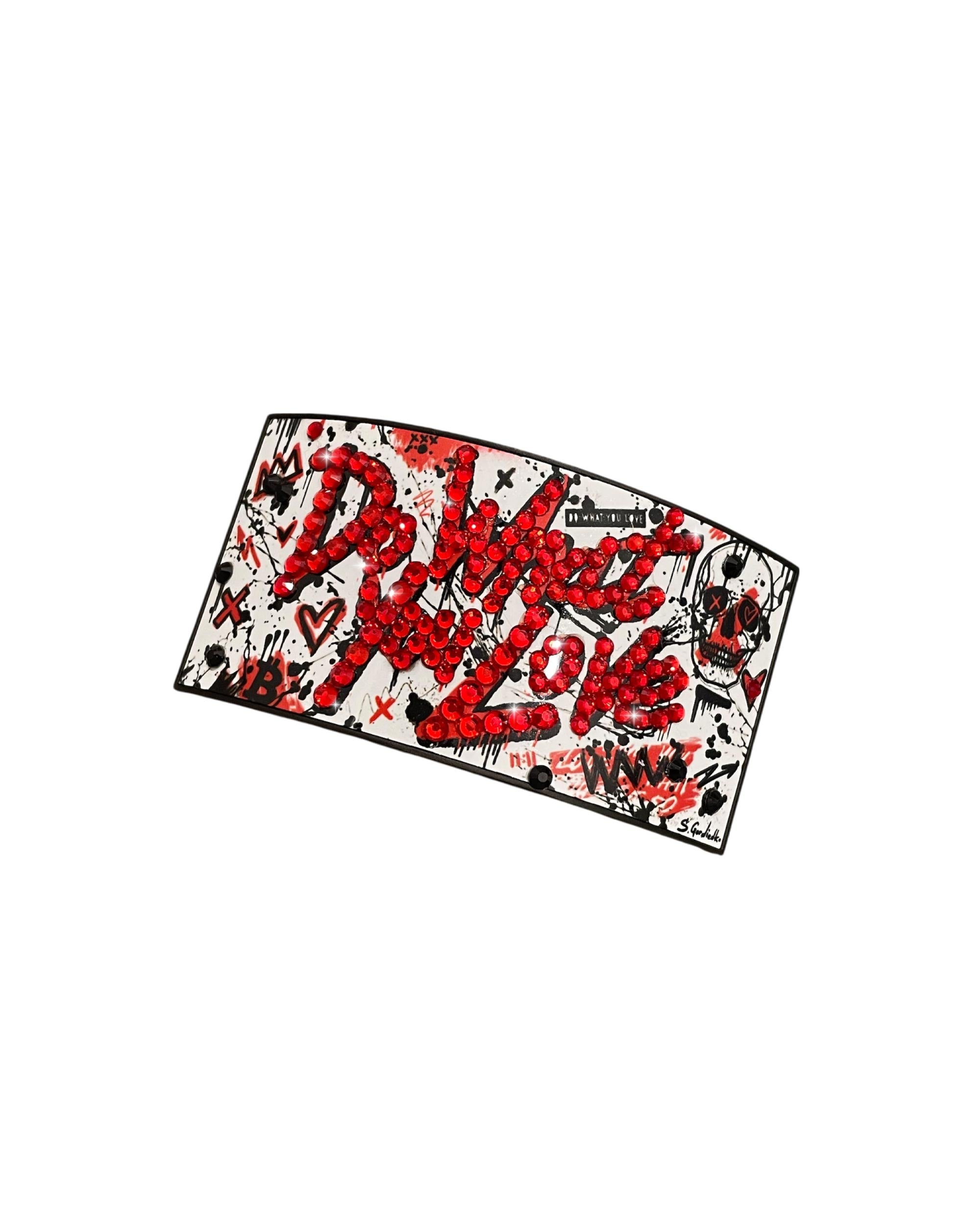 Do What You Love Crystal Red Swarovski Removable Partch-Clip | PARTCH
