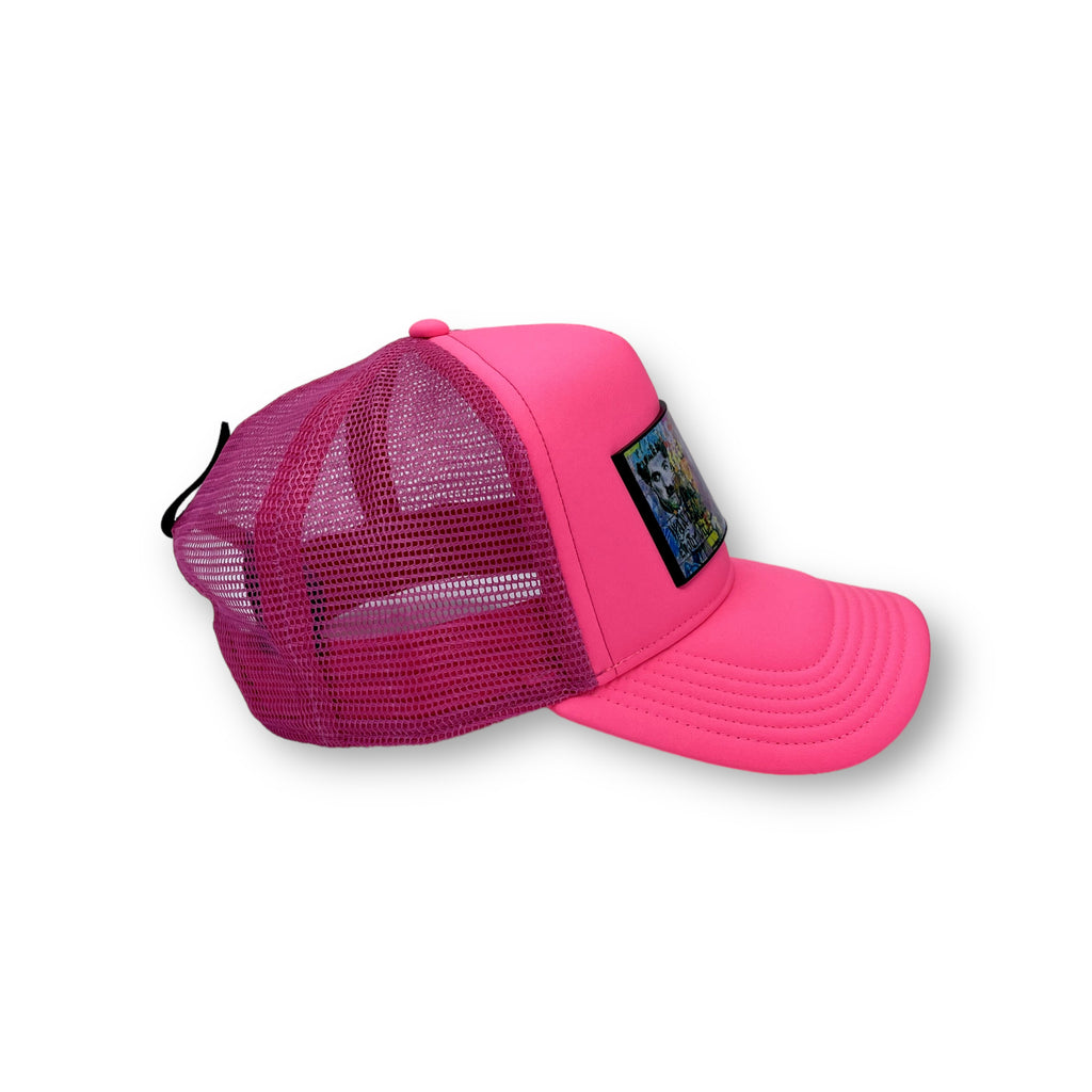 Pink Trucker Hat Mesh-Leather- Dreams Art | PARTCH Fashion 