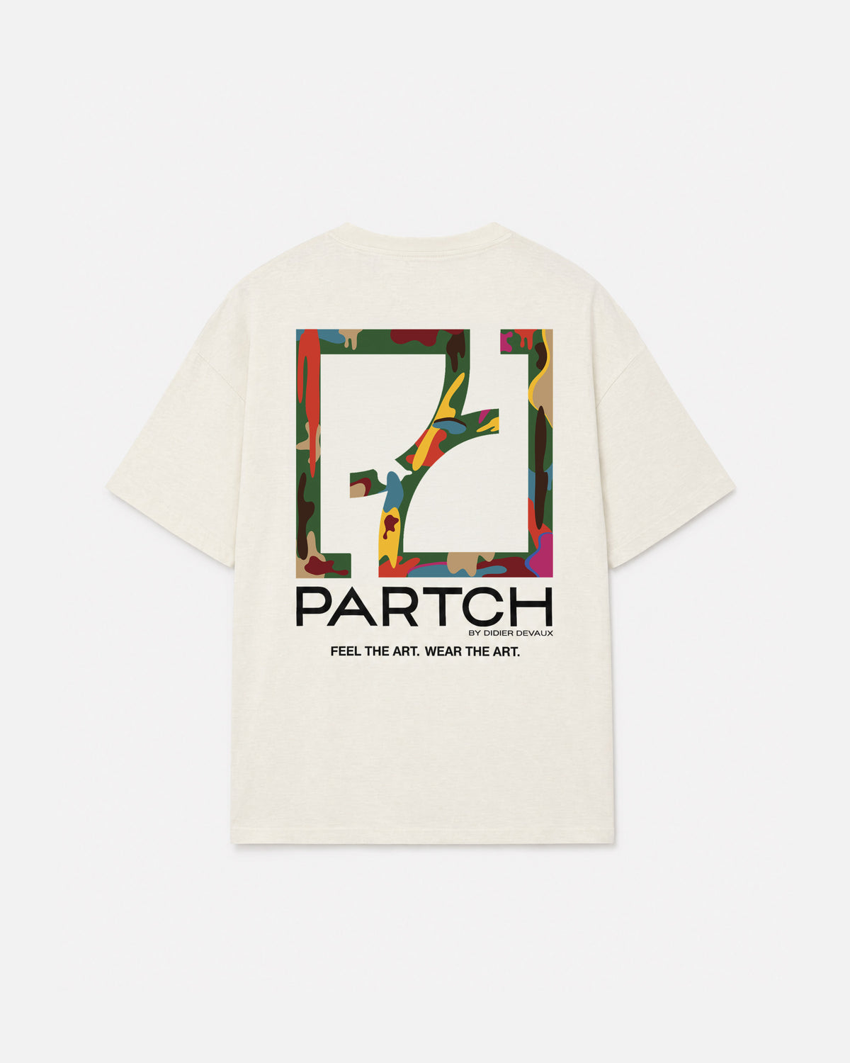 Luxury Drift Logo Oversized T-Shirt in Cream Organic Cotton | PARTCH