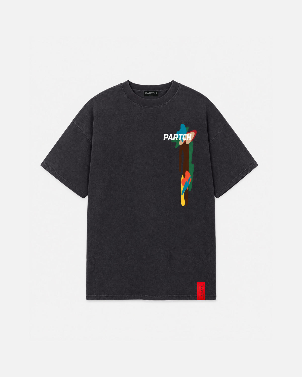 Drift Camo Design Vintage Black Oversized Tee Organic Cotton | PARTCH