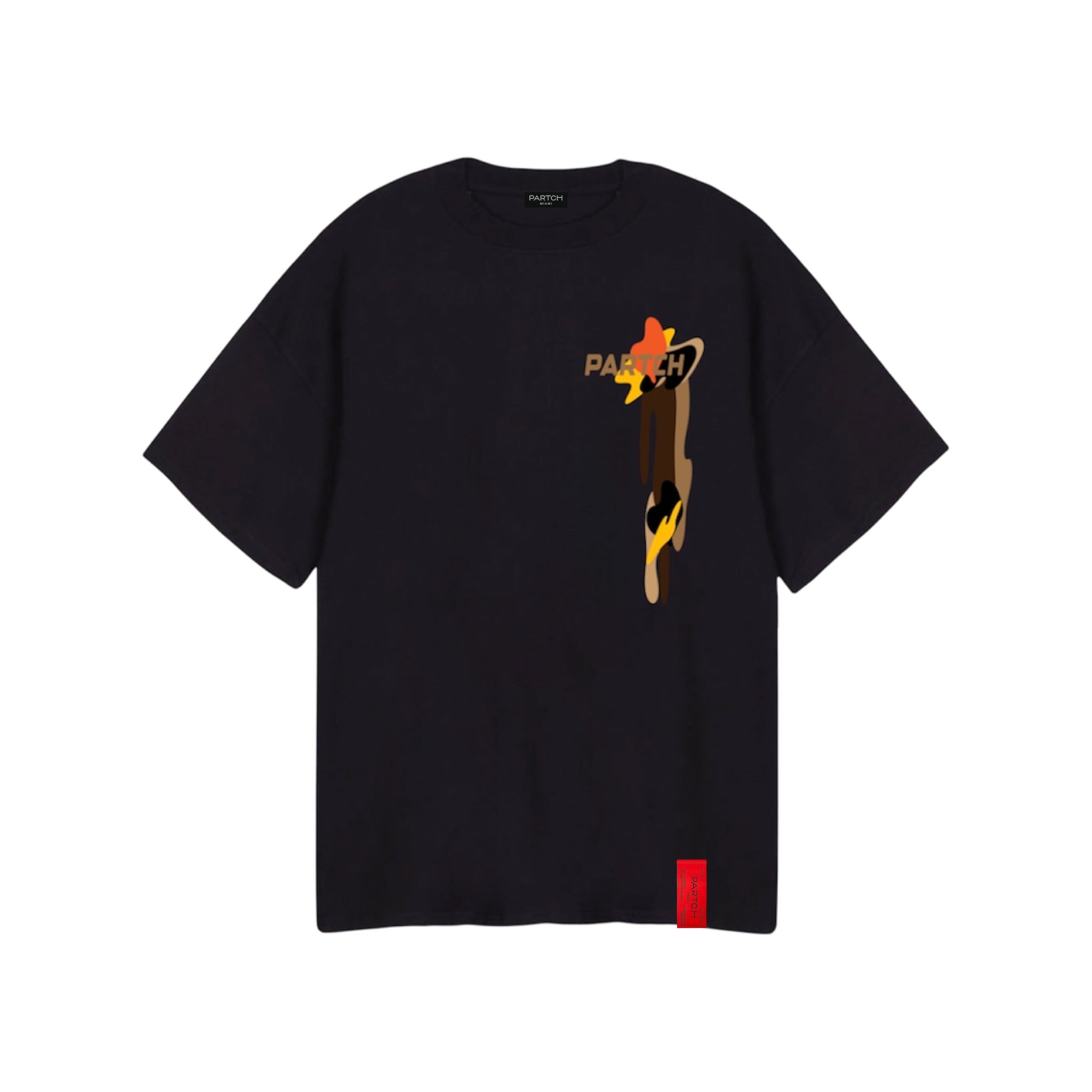 PARTCH Black Drift Graphic Oversized T-Shirt Printed front and back | Limited Edition