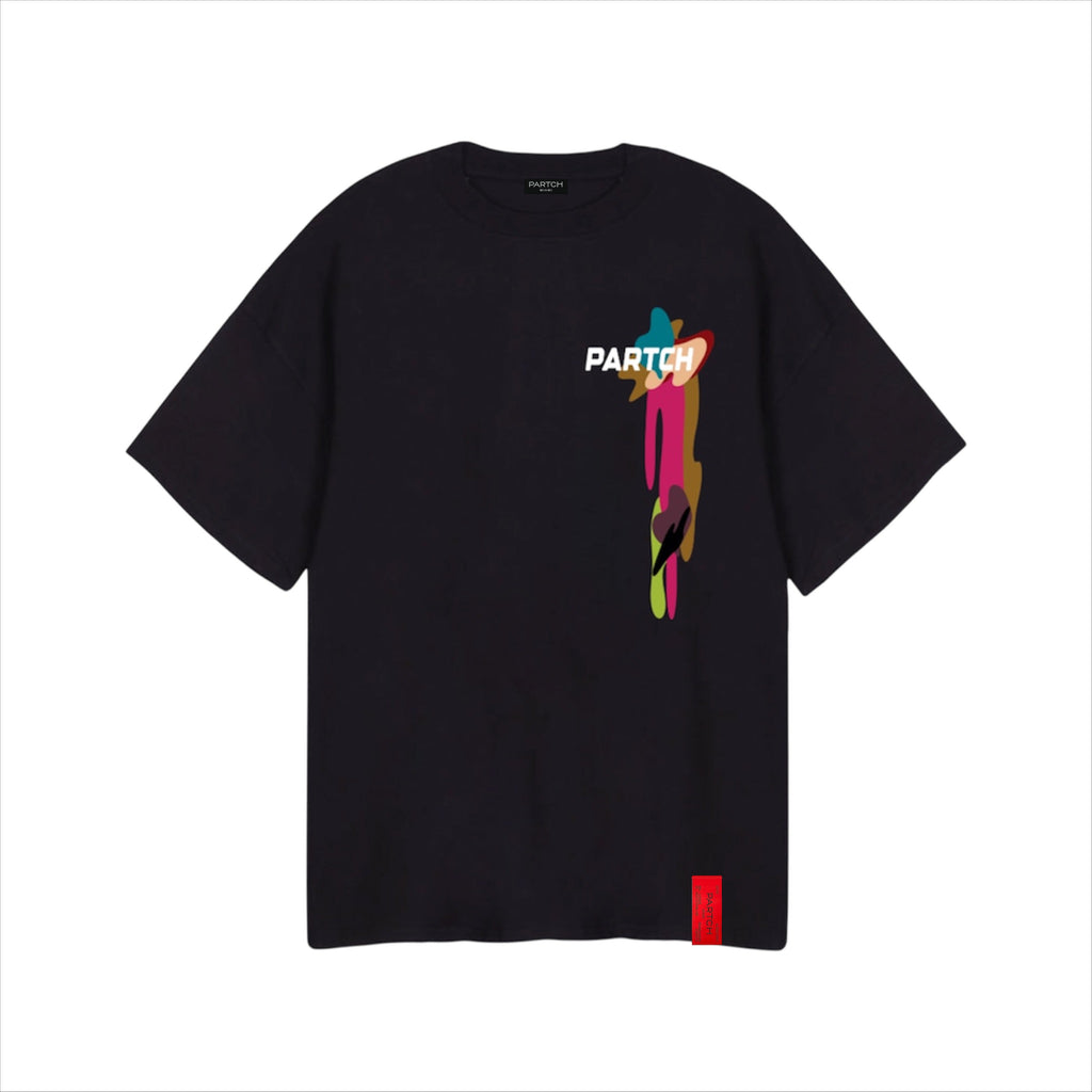 Black Drift Graphic Oversized T-Shirt Printed front and back | Partch