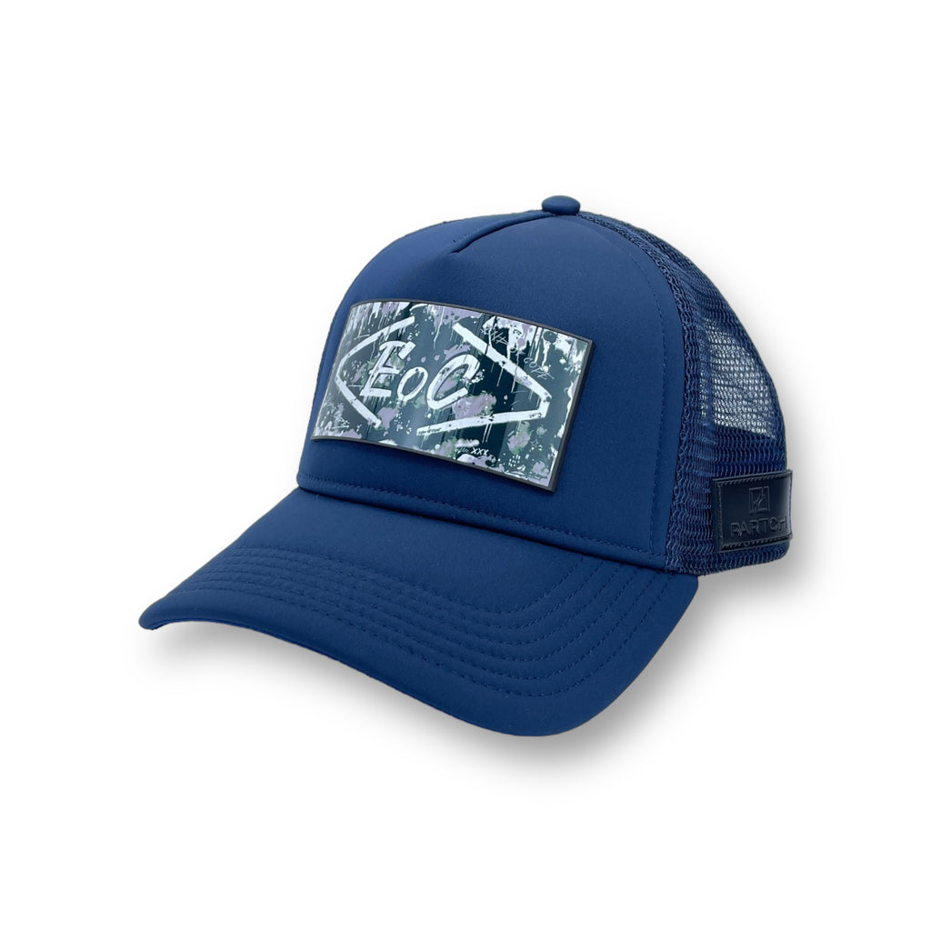 Navy Trucker Hat Partch x EOC Breathable rear mesh | Art PARTCH-Clip