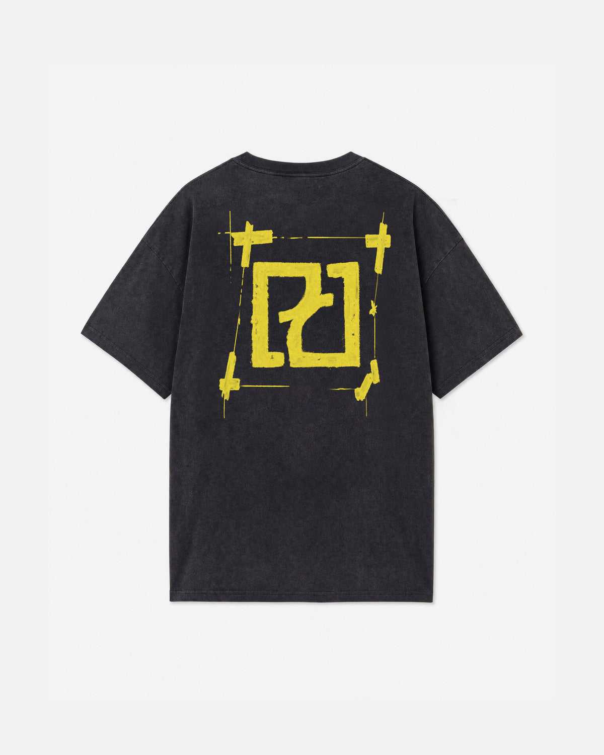 Element Vintage Black Oversized T-Shirt with Yellow PARTCH Art | Luxury Streetwear