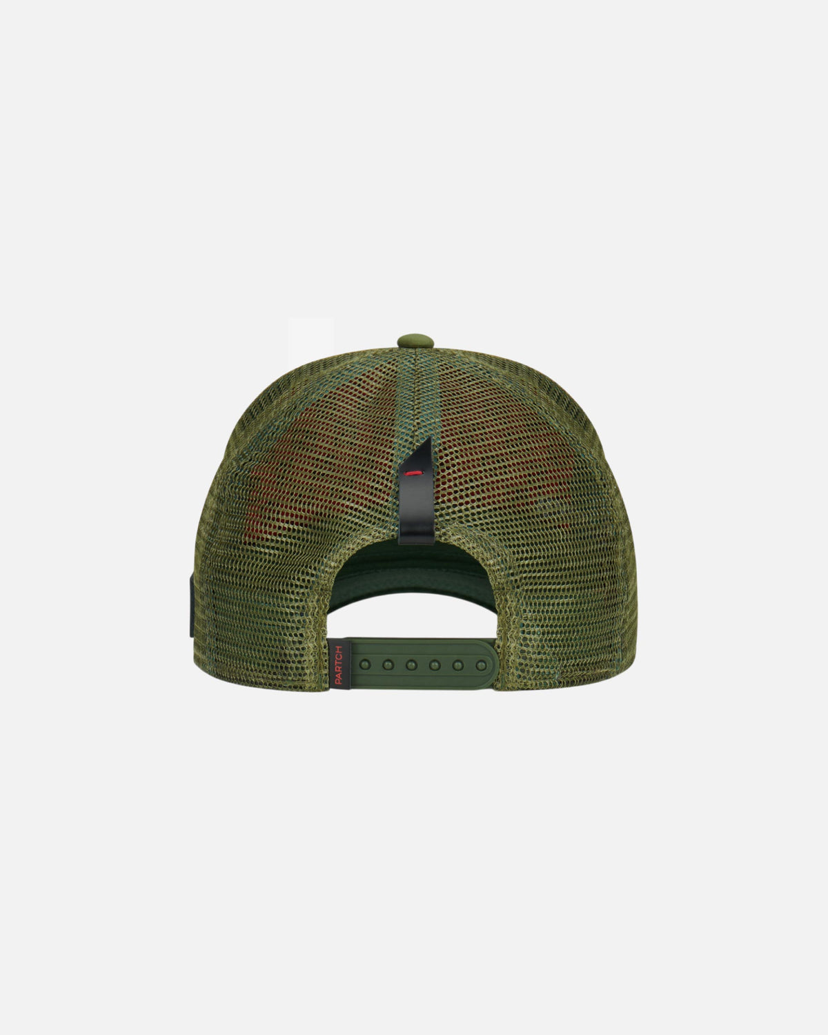 Designer Green Trucker Hat with Leather Accent | PARTCH