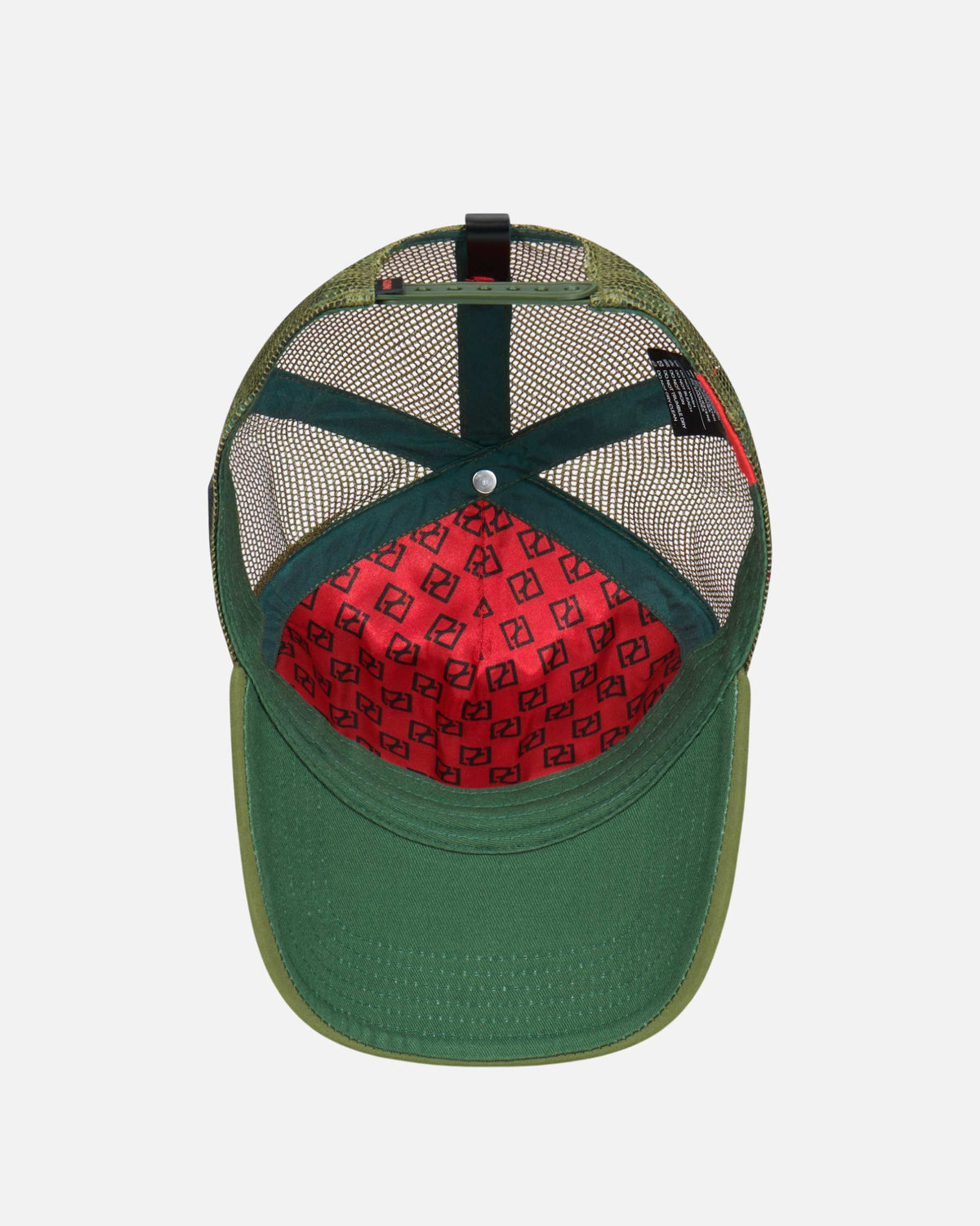 PARTCH Green Trucker Hat Mesh Panel with Leather Accents | Luxury Streetwear Headwear