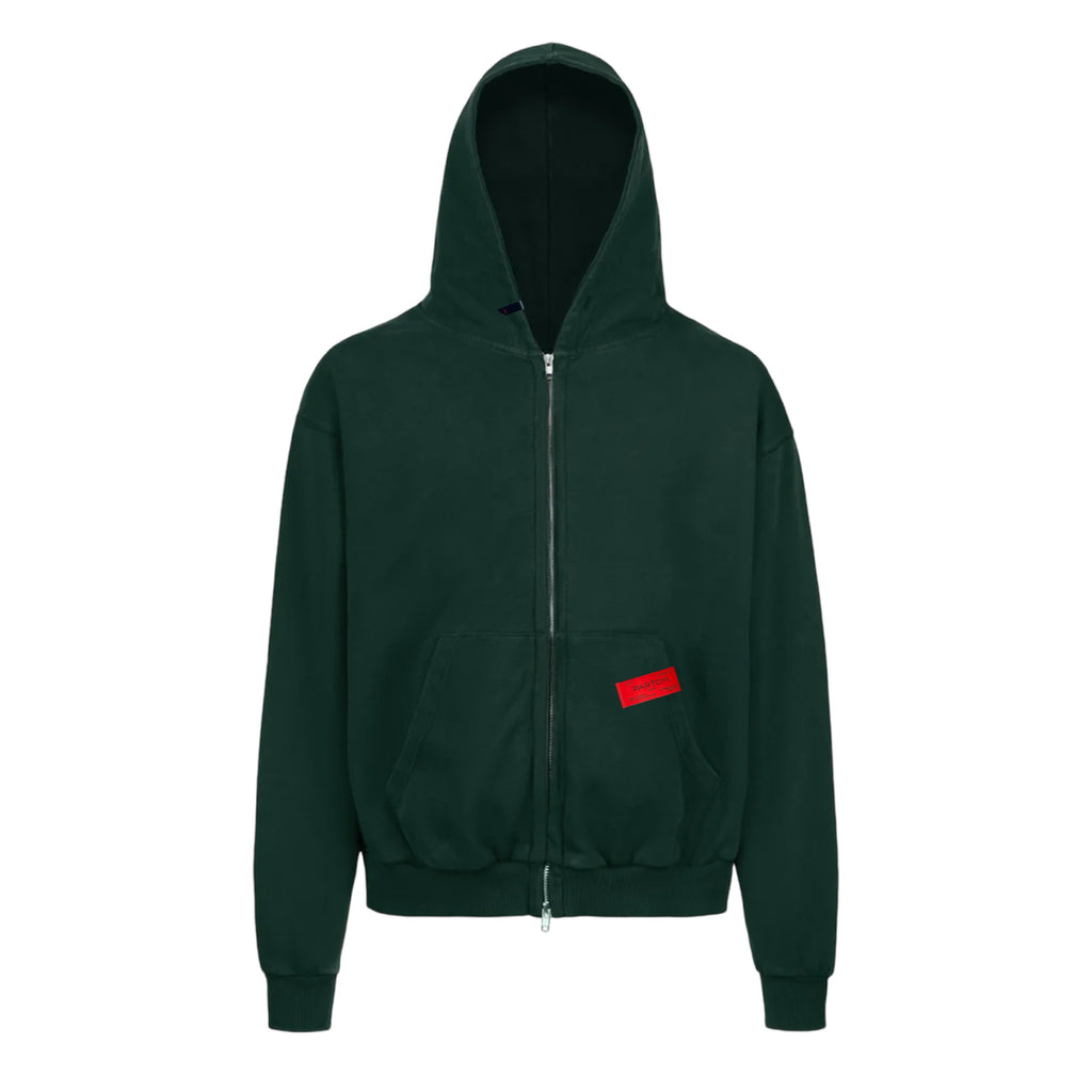 Partch Must Blank Zipped Hoodie Green Cotton for Men