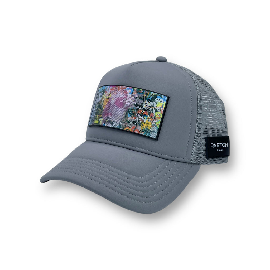 Partch Luxury Men's Dreams Art Trucker Hat | PARTCH Grey Hat