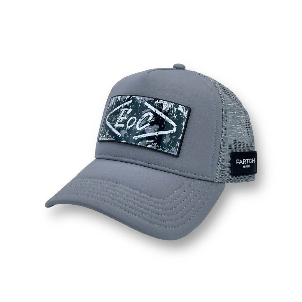 PARTCH EOC Art front Logo Trucker Hat Grey | End of Code