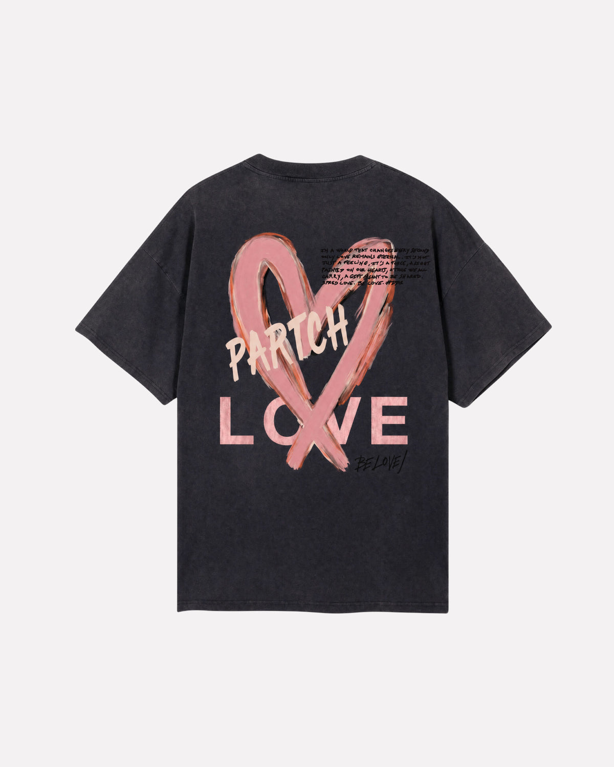 Heart Love Oversized T-Shirt Vintage Black | PARTCH