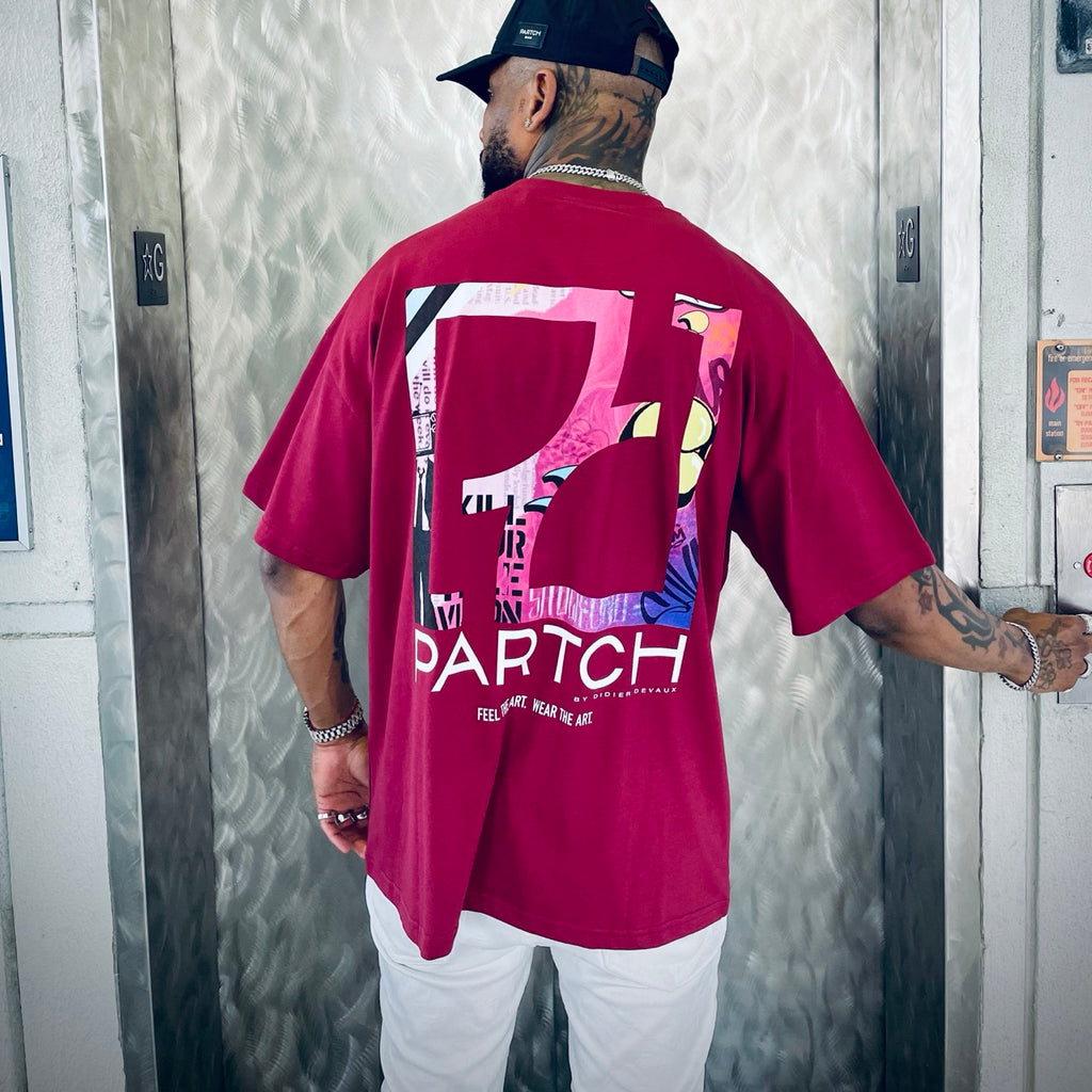 Sense Oversized Tee Burgundy Cotton | Partch