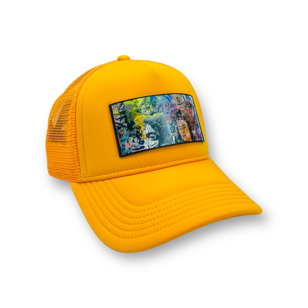 Yellow Trucker Hat Men And Women Summer Mesh Baseball Cap Trucker Hat Unisex Snapback | PARTCH