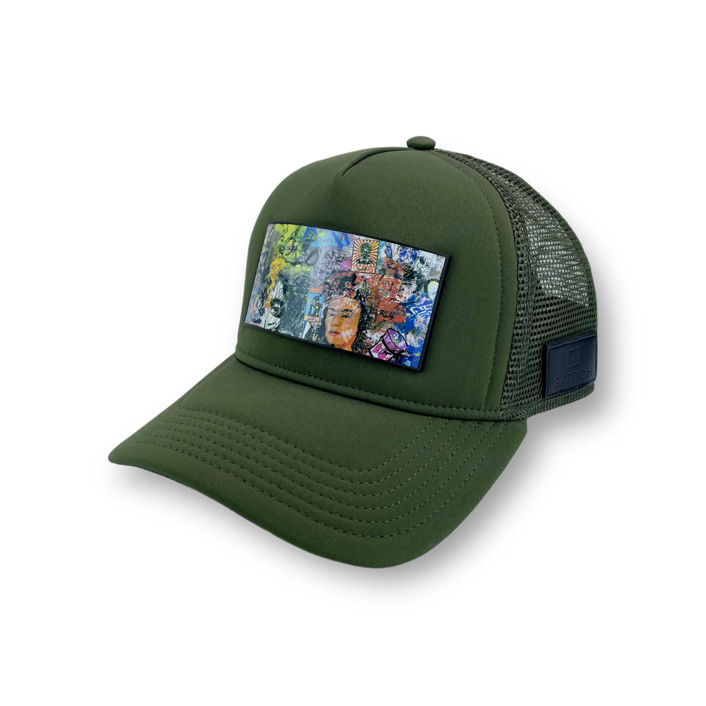 Summer 23 Luxury Trucker Hat PARTCH w/ Art Icon PARTCH-clip by Cedric Bouteiller Artist |  Kaki Hats, Accessoires