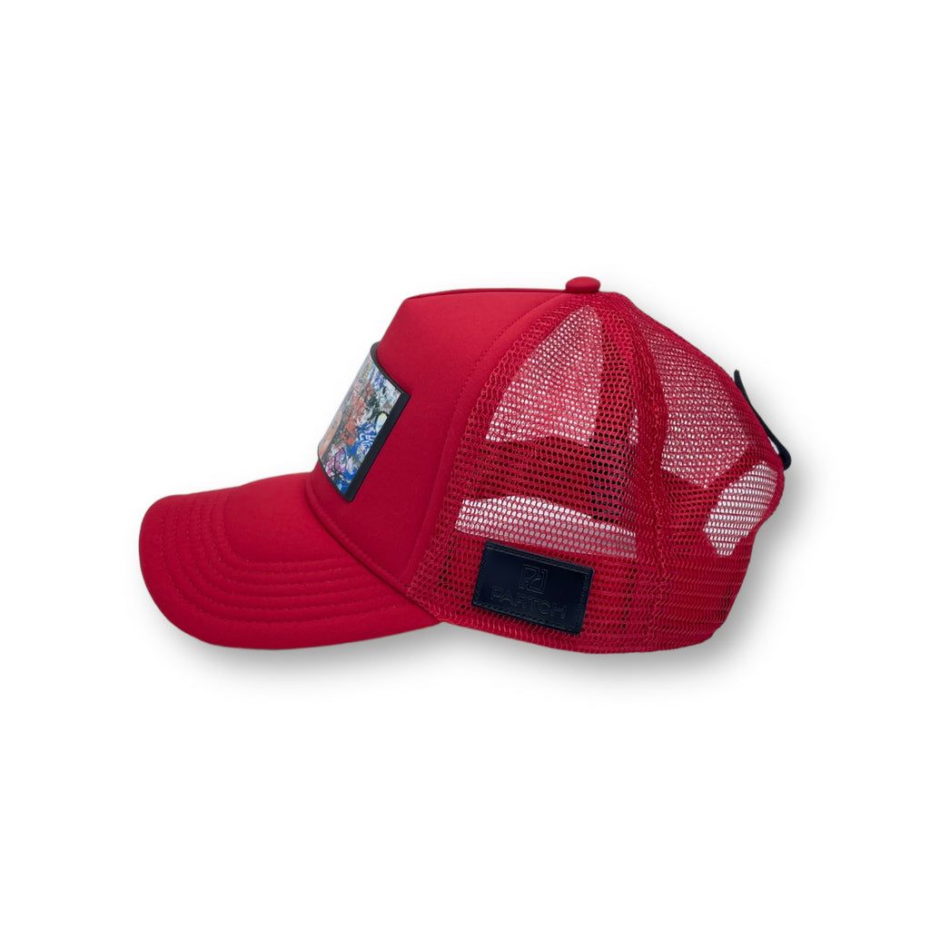 Partch Icon Art Trucker Hat in Red for Men | With PARTCH-Clip removable patch