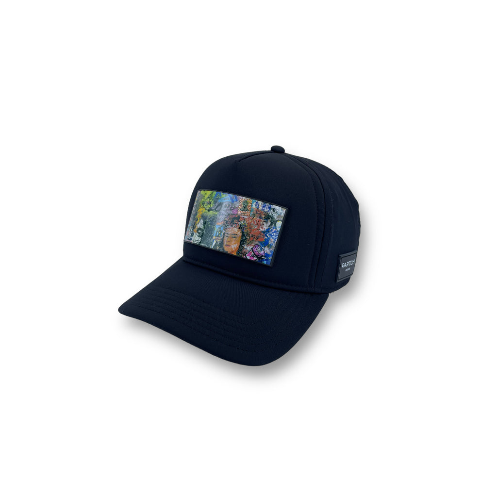 Partch Icon Black Trucker Hat Full Fabric Spandex w/ Art Clip 