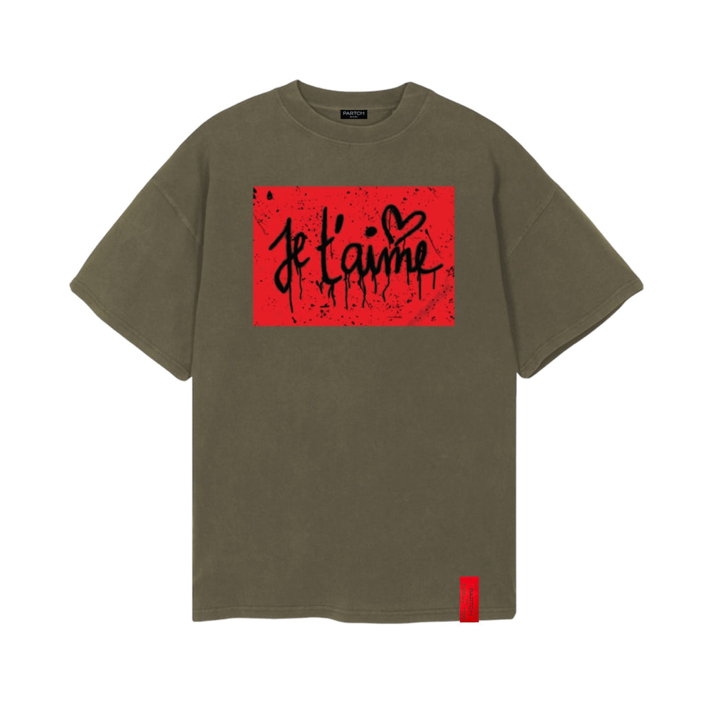 Partch Je t'Aime Oversized Tee Oliver Vintage Print at the Chest | Luxury Streetwear