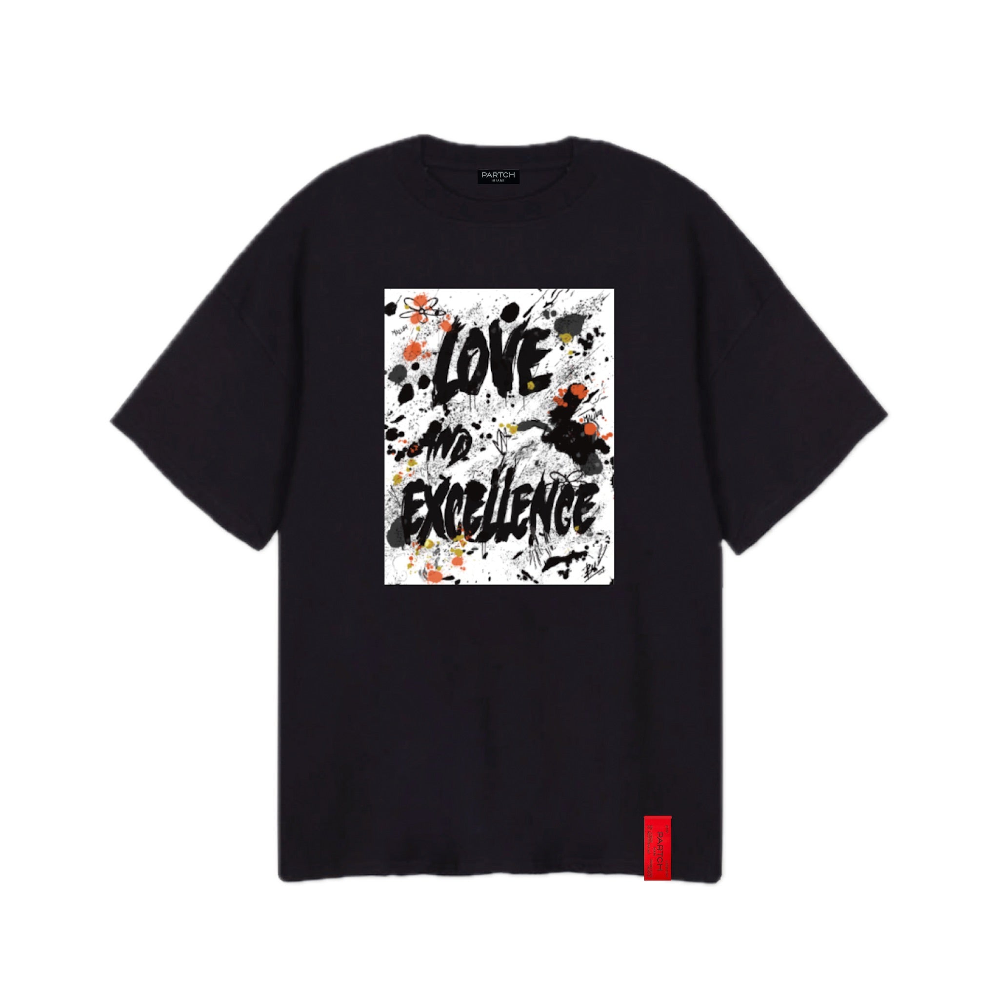 Partch Love and Excellence T-Shirt Oversized Fit for Men in Black