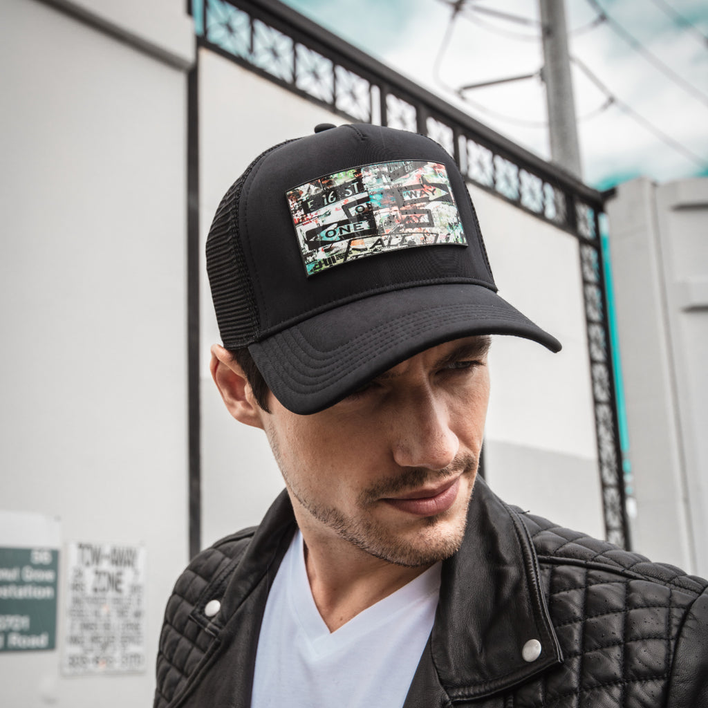 Partch Unixvi NY Sign Trucker Hat New York Black for Men