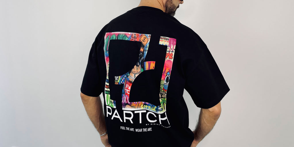 Men's Oversized Tee  mona Lisa Art printed at the back by Partch Fashion | Luxury Organic Cotton