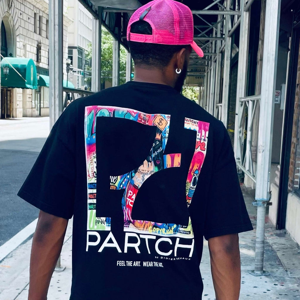 Partch Mona Graphic Tee Black Oversized Fit Cotton | Designer T-Shirts 