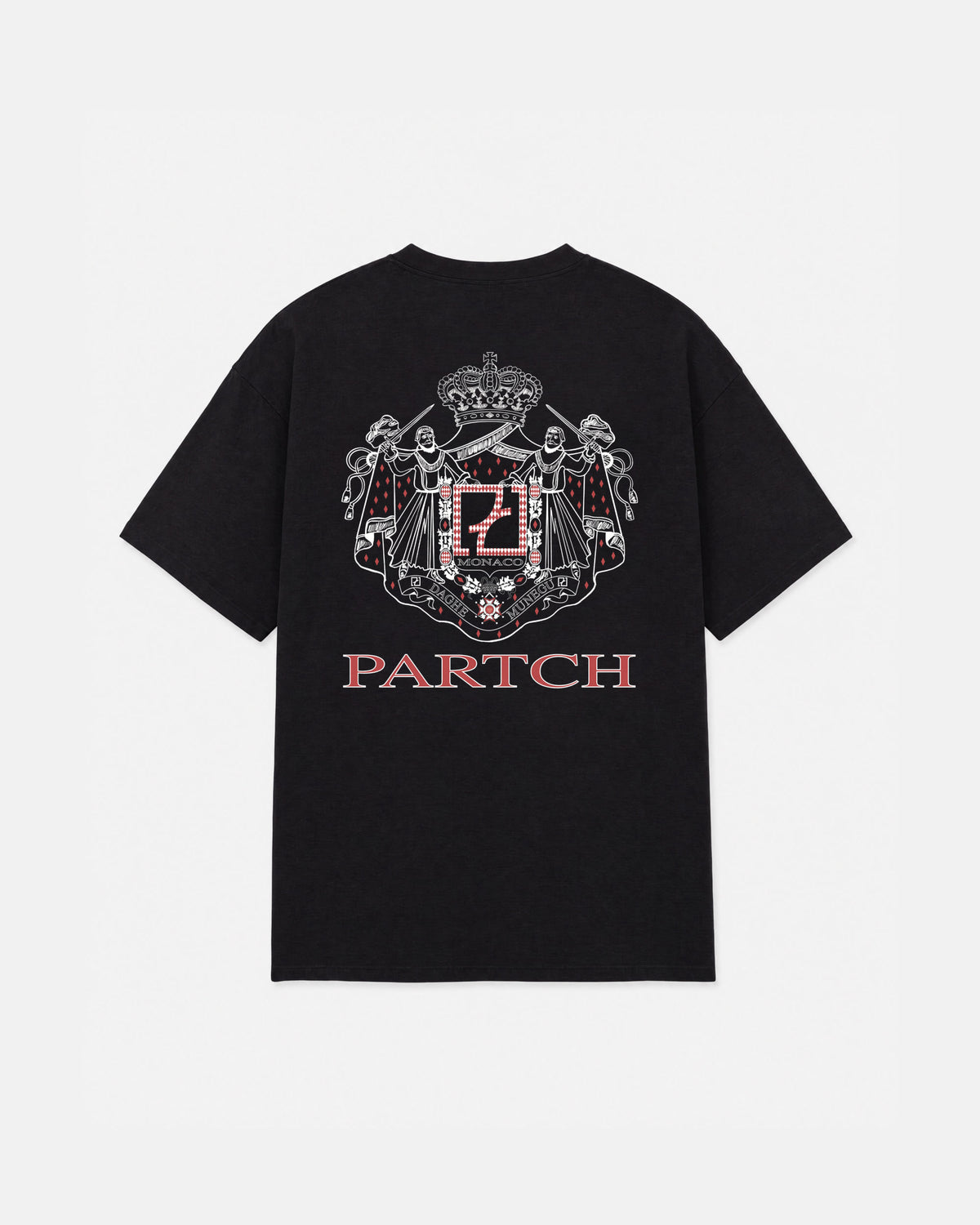 Luxury Black Oversized Tee Monaco Art Printed in Organic Cotton | PARTCH by Didier Devaux