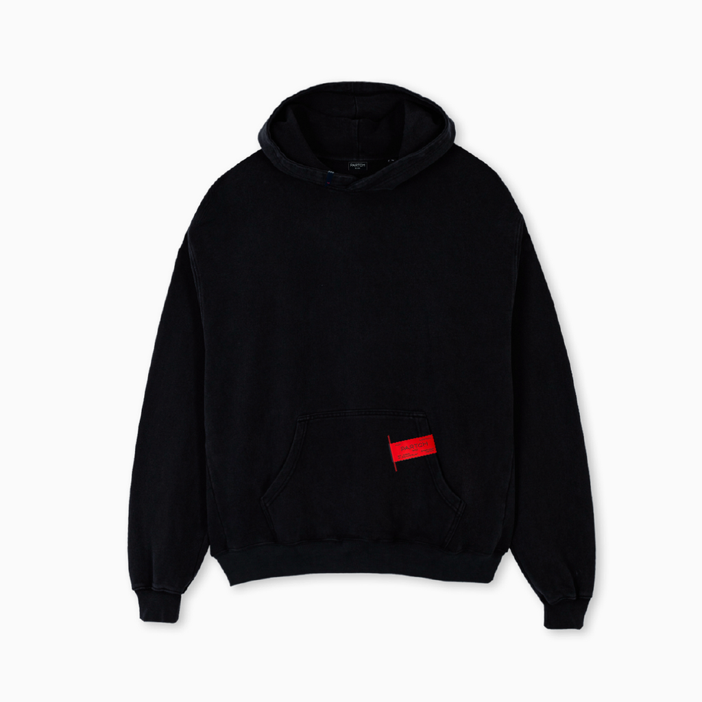 PARTCH Paint Artwork Logo Hoodie in Black for Men | Streetwear Chic