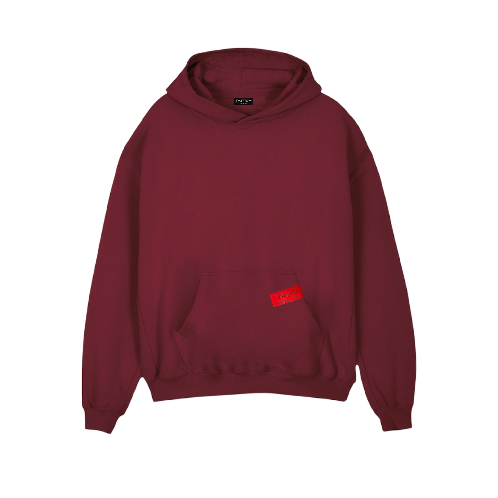 Partch Solid Burgundy Hoodie Organic Cotton for Men's and Women's | Designer Streetwear