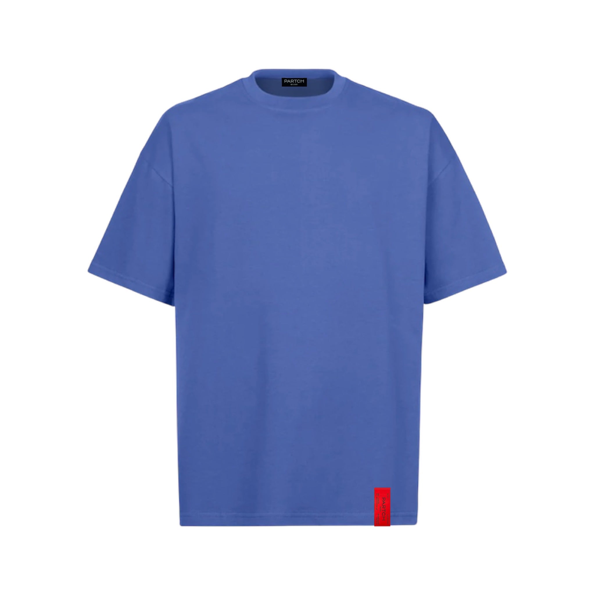 Partch Luxury Blank T-Shirt Oversized Fit Blue Cotton for Men | Must A Piece Collection