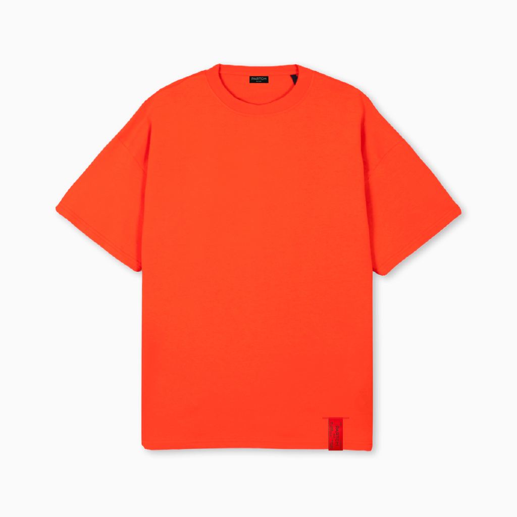 Must solid Oversized T-Shirt Orange short sleeve | PARTCH