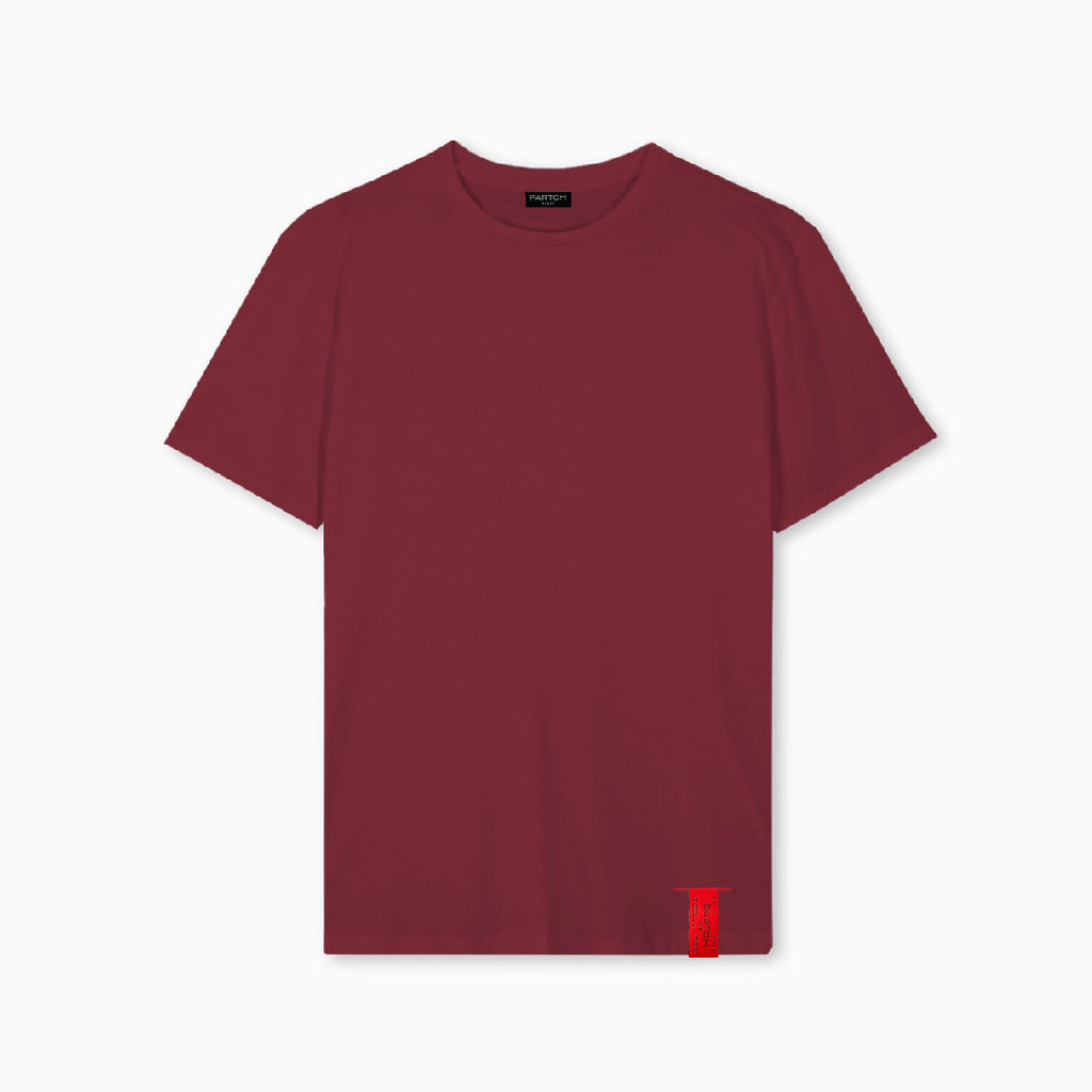 PARTCH Must T-Shirt Short Sleeve Solid Burgundy Color Regular 