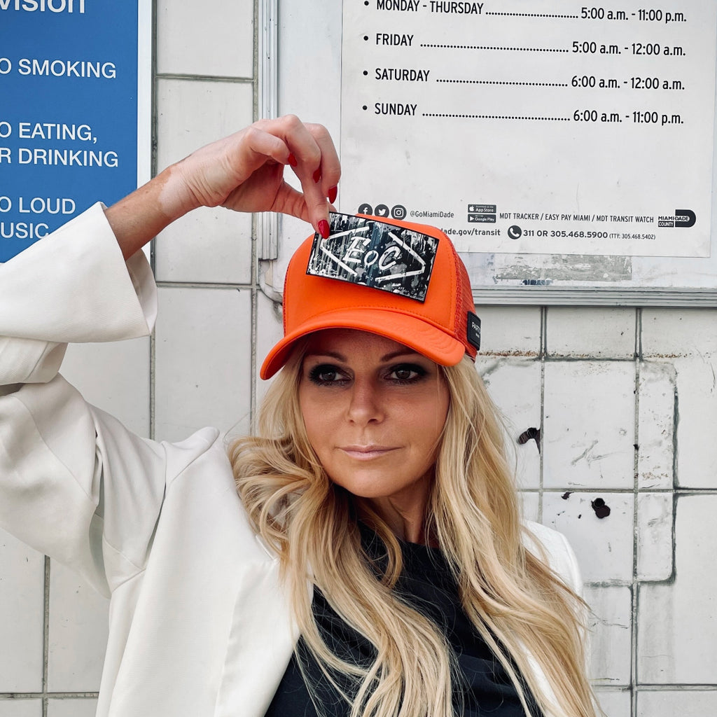 PARTCH Trucker Hat Orange End of Code patch removable | Women Trucker Hat