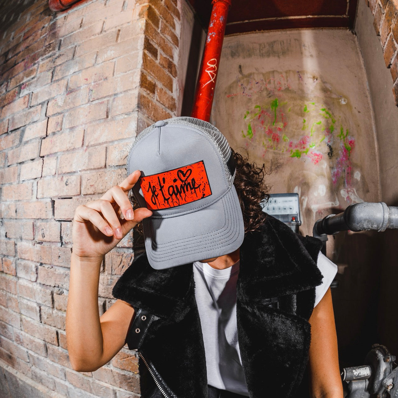 Je t'Aime Trucker Hat Gray for Women's | PARTCH