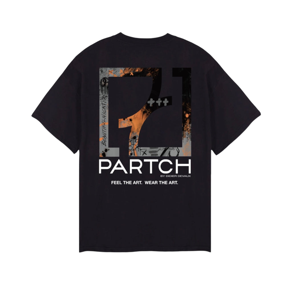 Partch Paint Graphic T-Shirt Oversized Fit Black Cotton | Designer Streetwear